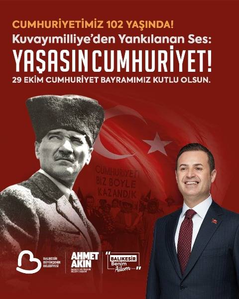 Başkan Akın’dan 29 Ekim Cumhuriyet Bayramı Mesajı