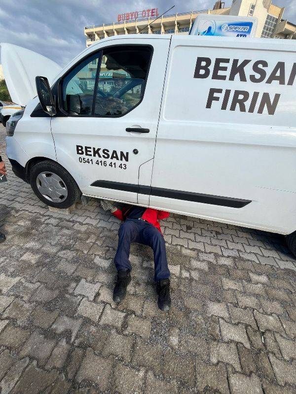 Burhaniye'de itfaiye mahsur kalan kediyi kurtardı