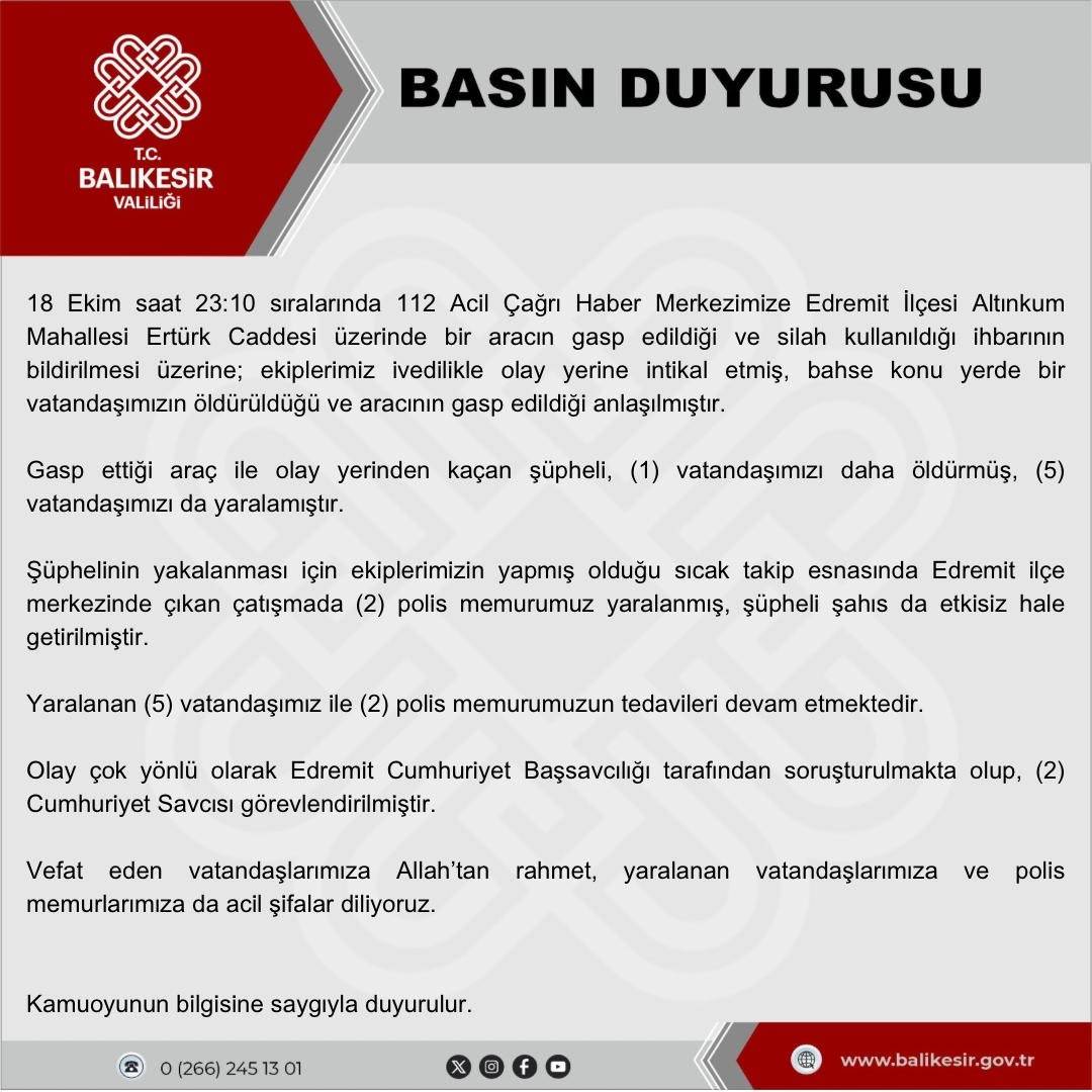Edremit’te dehşet gecesi: Uzman çavuşu şehit eden saldırgan cezaevi firarisi çıktı