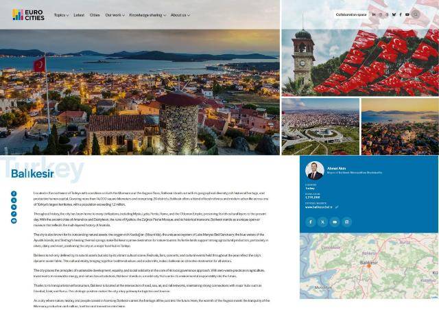 Balıkesir Büyükşehir Belediyesi, Avrupa Şehirler Birliği'ne katıldı