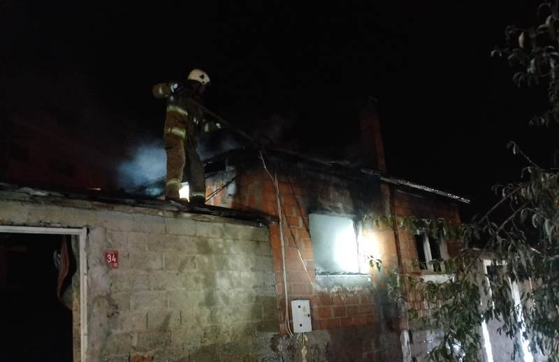 Havran’da gece yarısı ev yangını