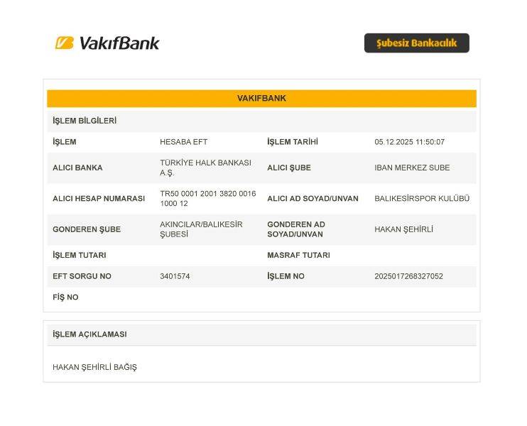 Başkan Şehirli’den Balıkesirspor’a Örnek Destek: Maaşını Kulübe Bağışladı