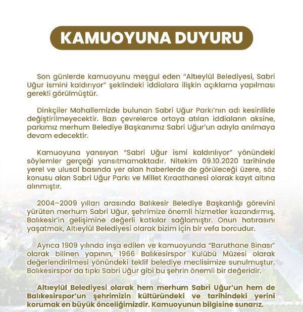 Aydemir’den Altıeylül Belediyesi’ne Sert Tepki: 