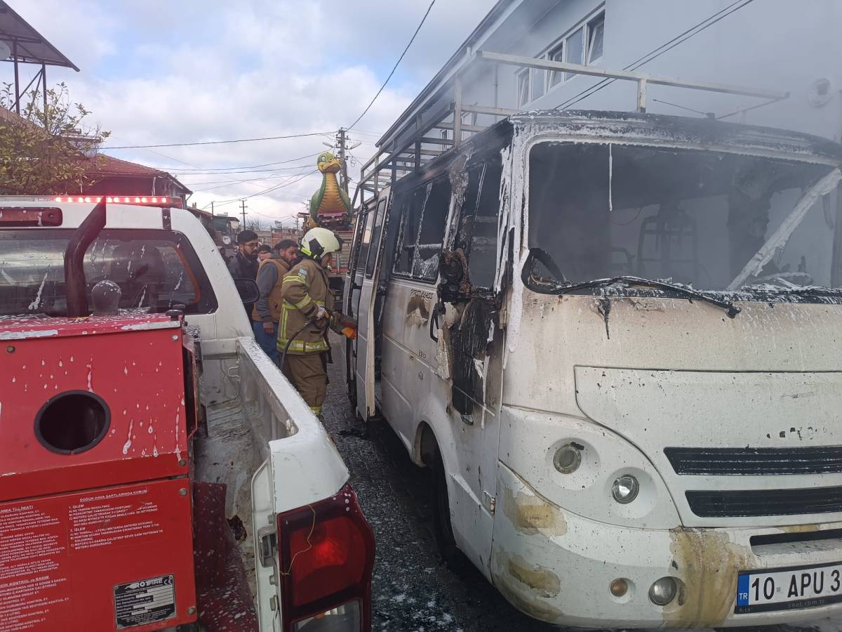 Havran'da korkutan araç yangını