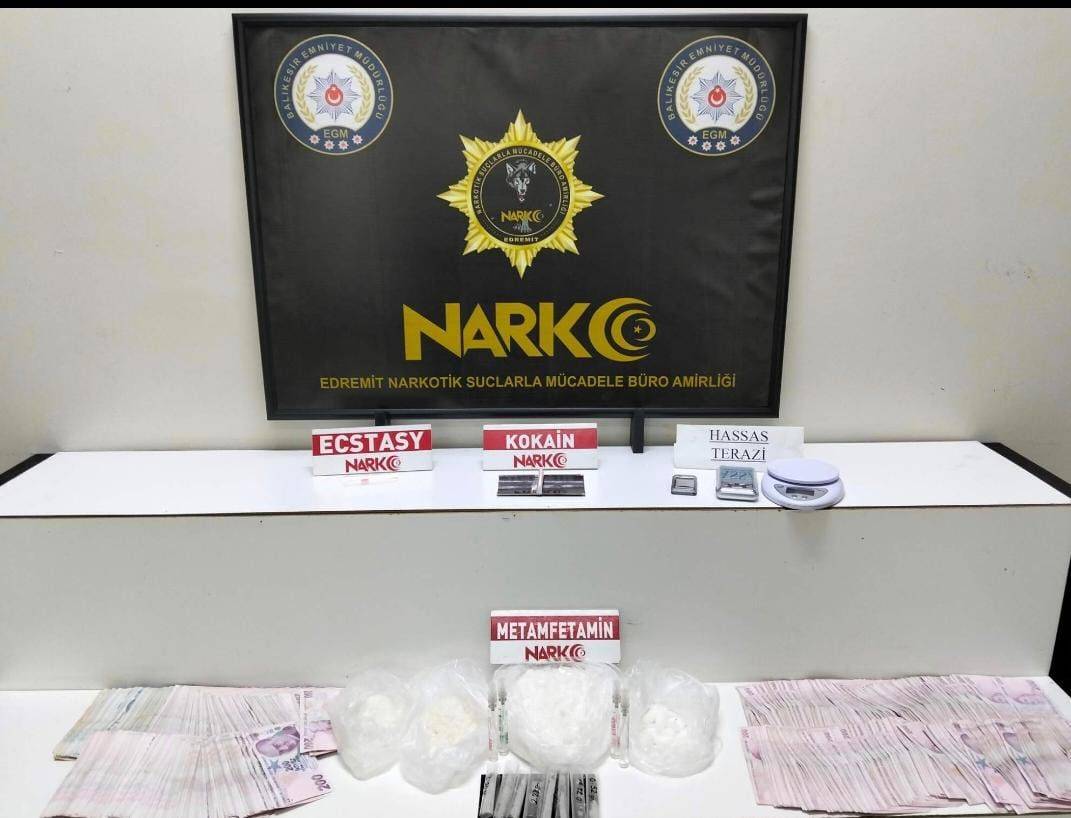 Balıkesir’de uyuşturucu operasyonu: 3 tutuklama