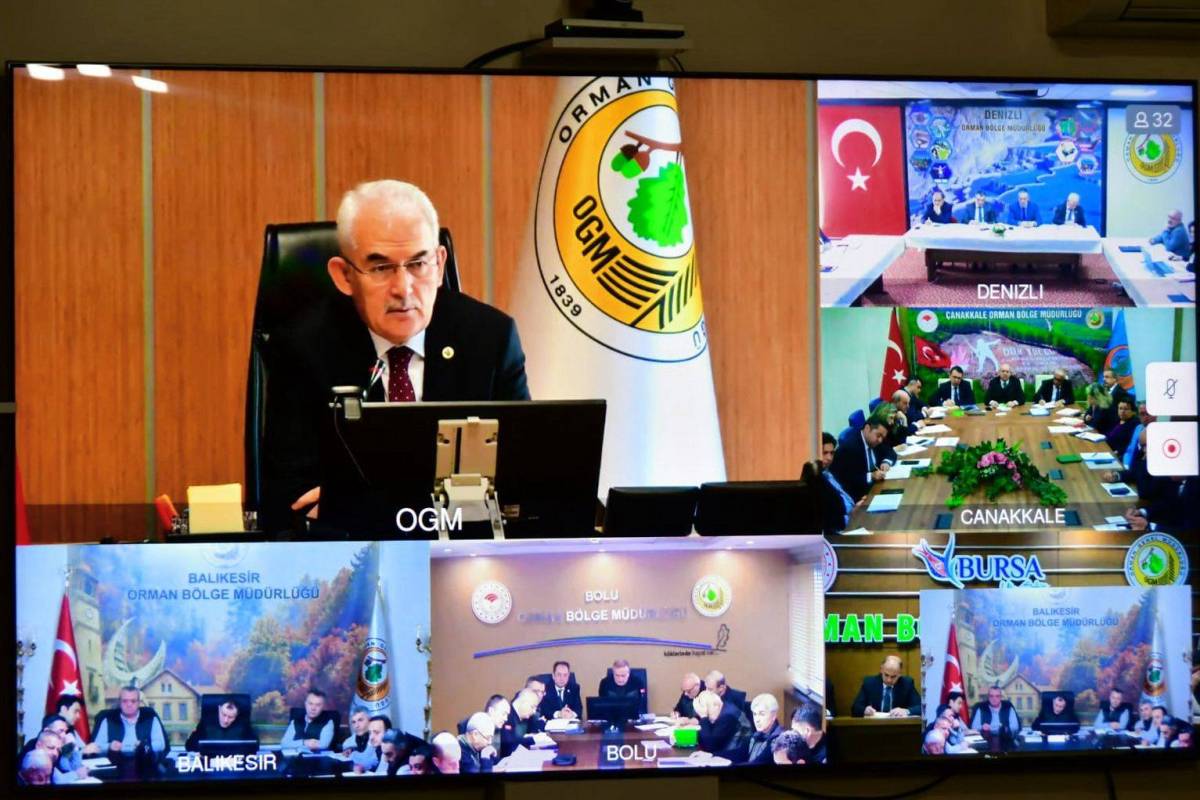 Balıkesir’de Orman Genel Müdürlüğü video konferans toplantısı yapıldı