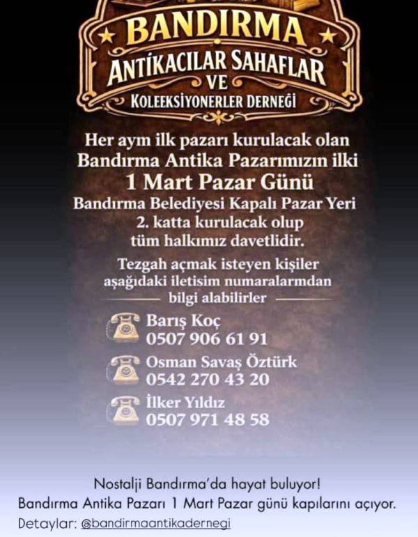 Bandırma’da Antika Pazarı kapılarını açtı: İlk gün 3 bin ziyaretçi