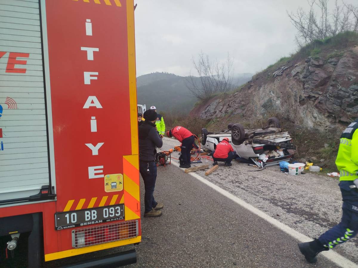 Dursunbey'de korkutan kaza: 1 yaralı