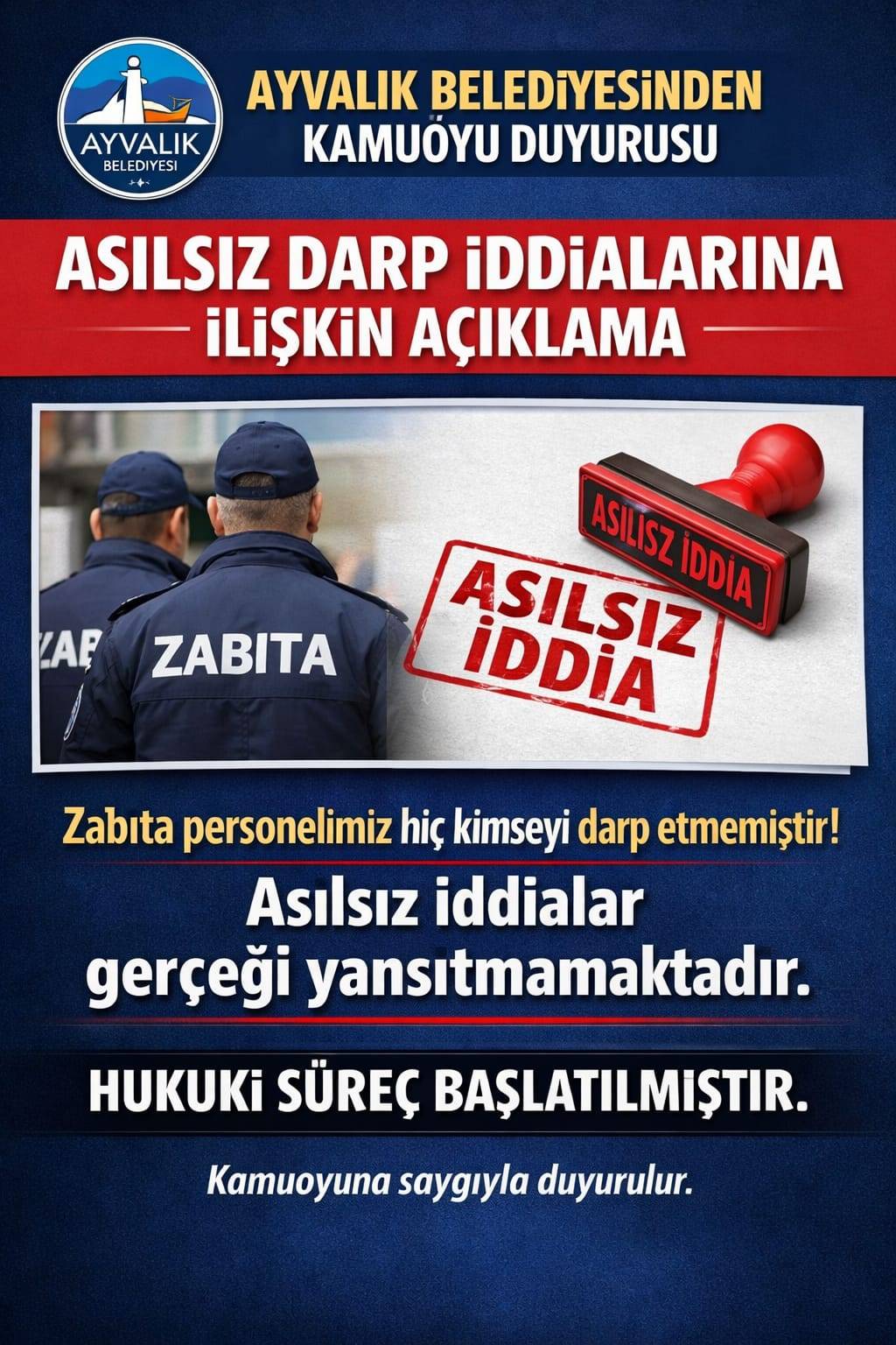 Ayvalık Belediyesi’nden darp iddialarına ilişkin açıklama