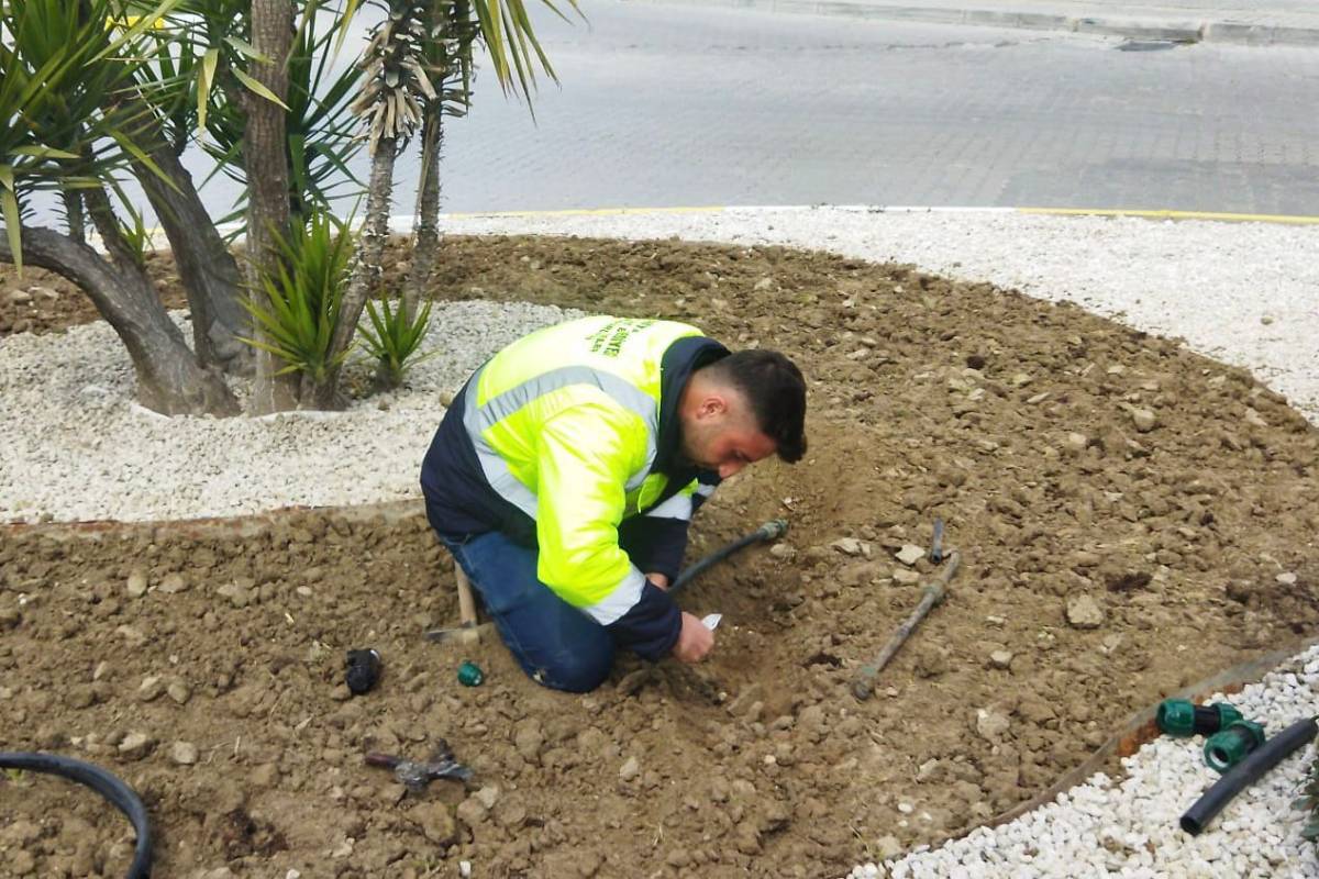 Burhaniye Belediyesi’nden yeşil alanlarda titiz çalışma