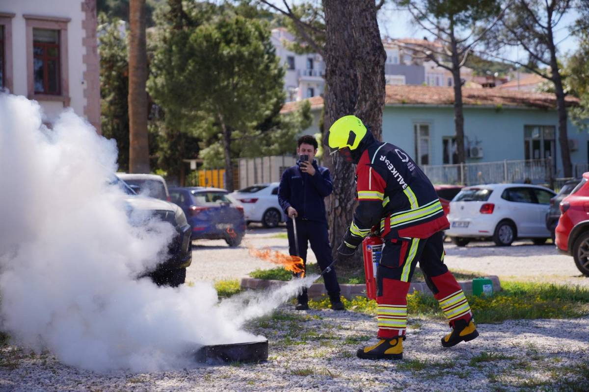 Olası yangınlara karşı tatbikat…