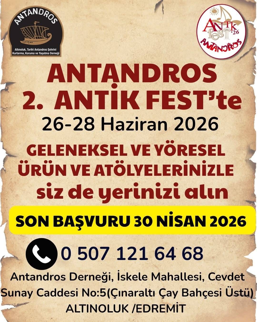 Antandros Antik Fest Edremit’te Başlıyor