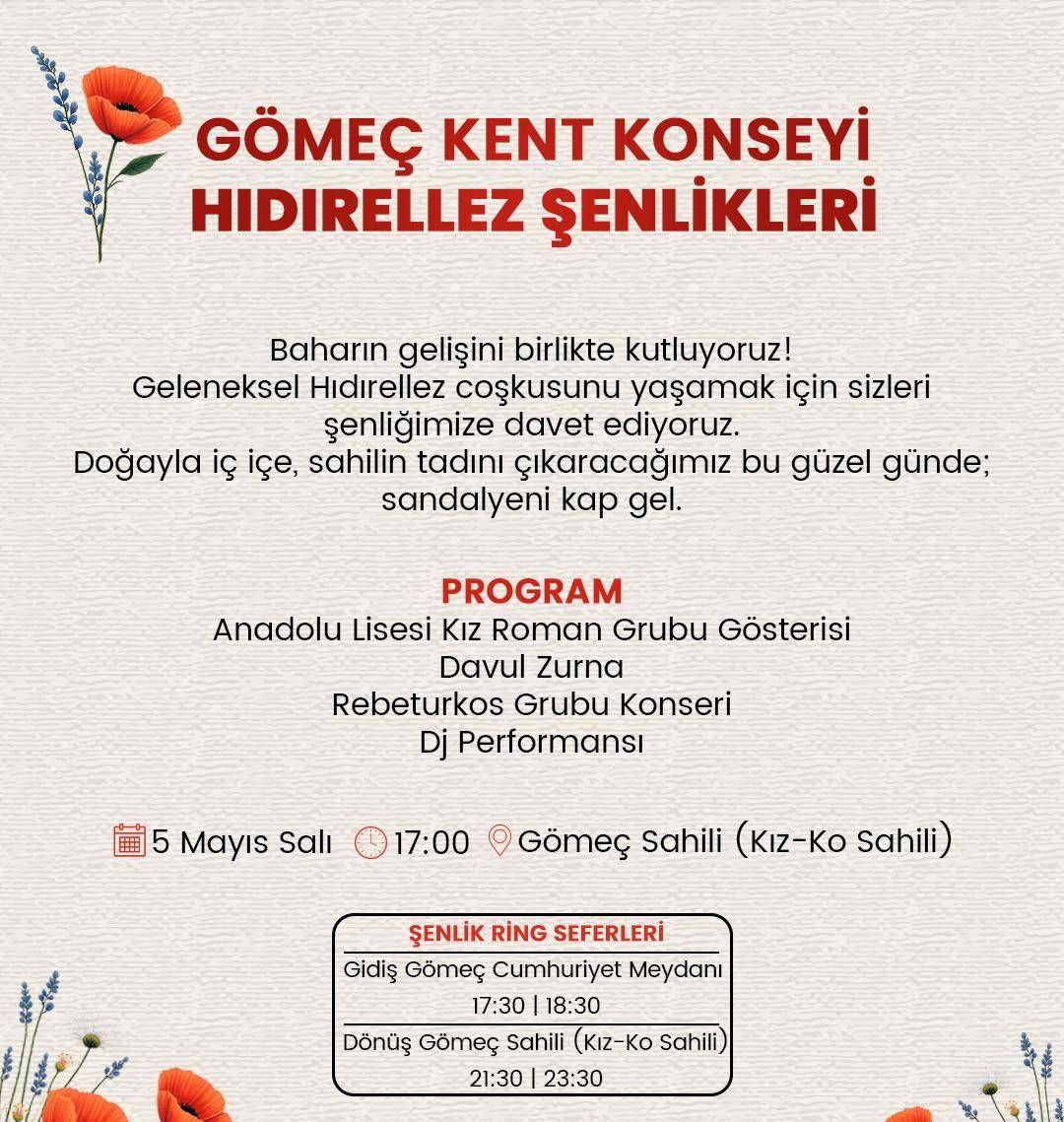 Gömeç’te Hıdırellez Coşkusu Yaşanacak