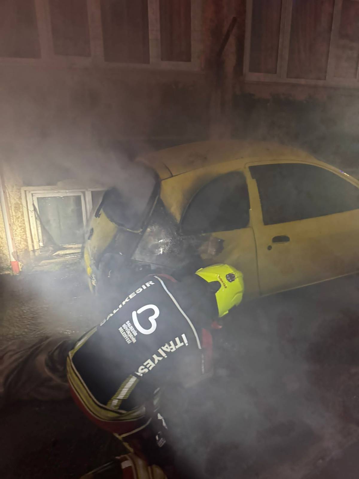 Bandırma’da Araç yangını