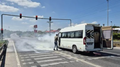 Susurluk’ta Öğrenci Servisi Minibüsünde Yangın