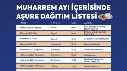 Balıkesir'de Muharrem Ayı’nın Bereketi, Büyükşehir’in Aşure Hayrı ile Her İlçede Yaşanıyor