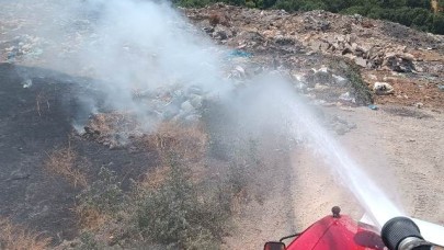 Susurluk’ta çöplük yangın böyle söndürüldü
