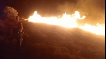 Balıkesir Marmara'da arazi yangını