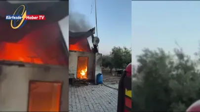 Marmara Avşa Adası’nda Mobilya Deposu Alev Alev Yandı